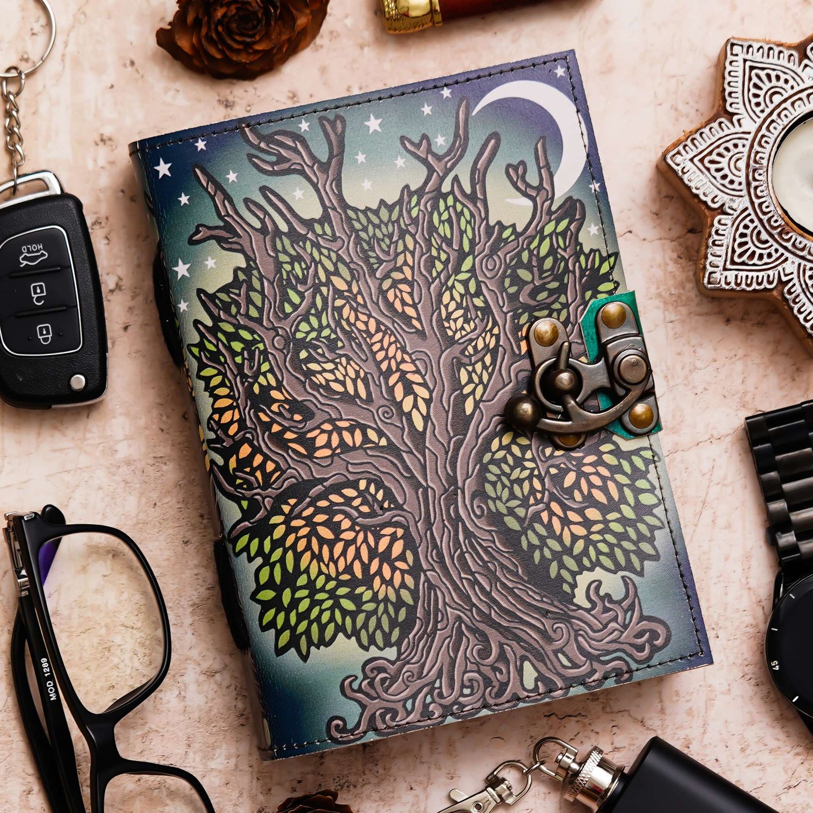 Vintage Handmade Genuine Leather Diary Journal | Premium Antique String Closure | 200 Handmade Unruled Pages DIARY-60