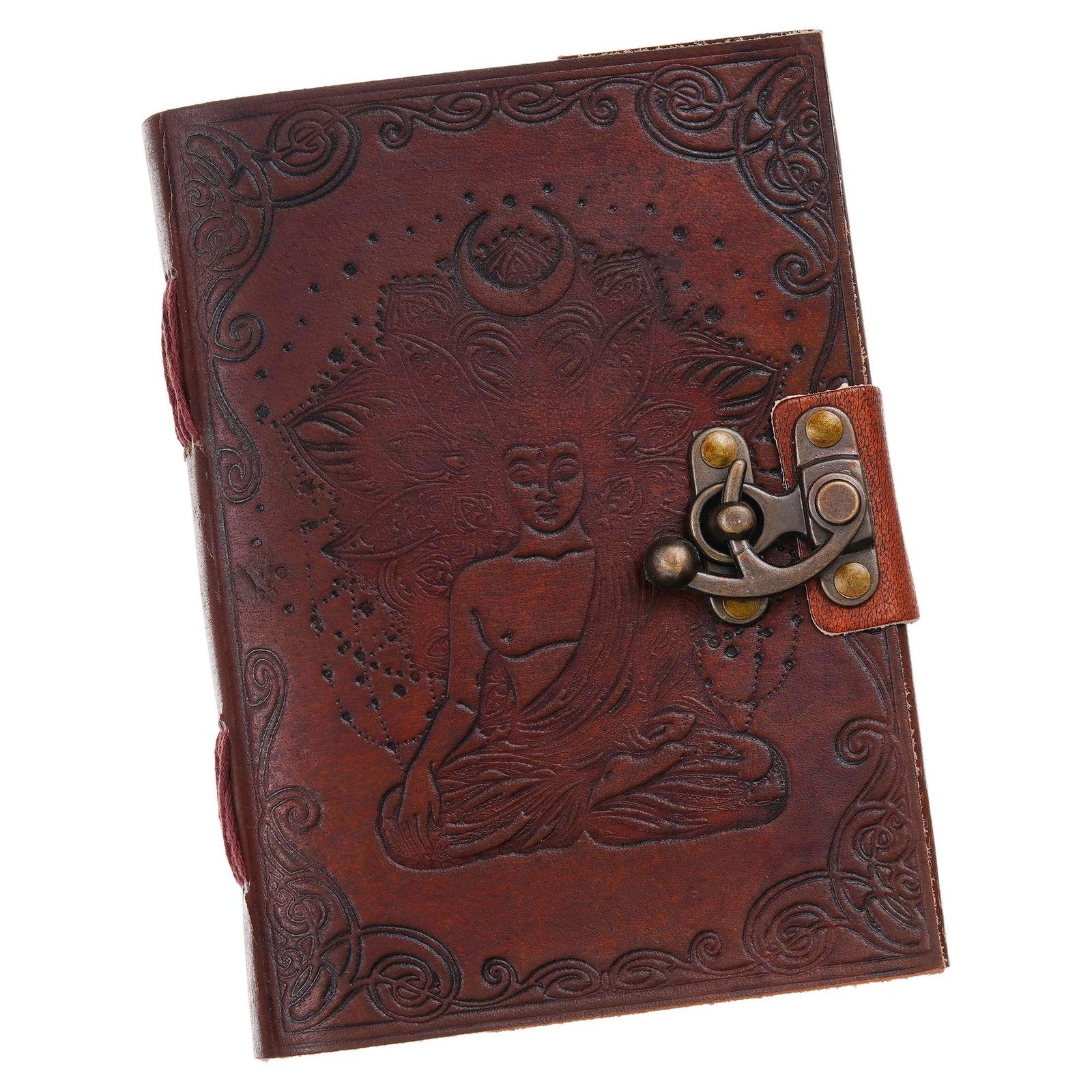 Vintage Handmade Genuine Leather Diary Journal | Premium Antique String Closure | 200 Handmade Unruled Pages DIARY-36 - Image 4