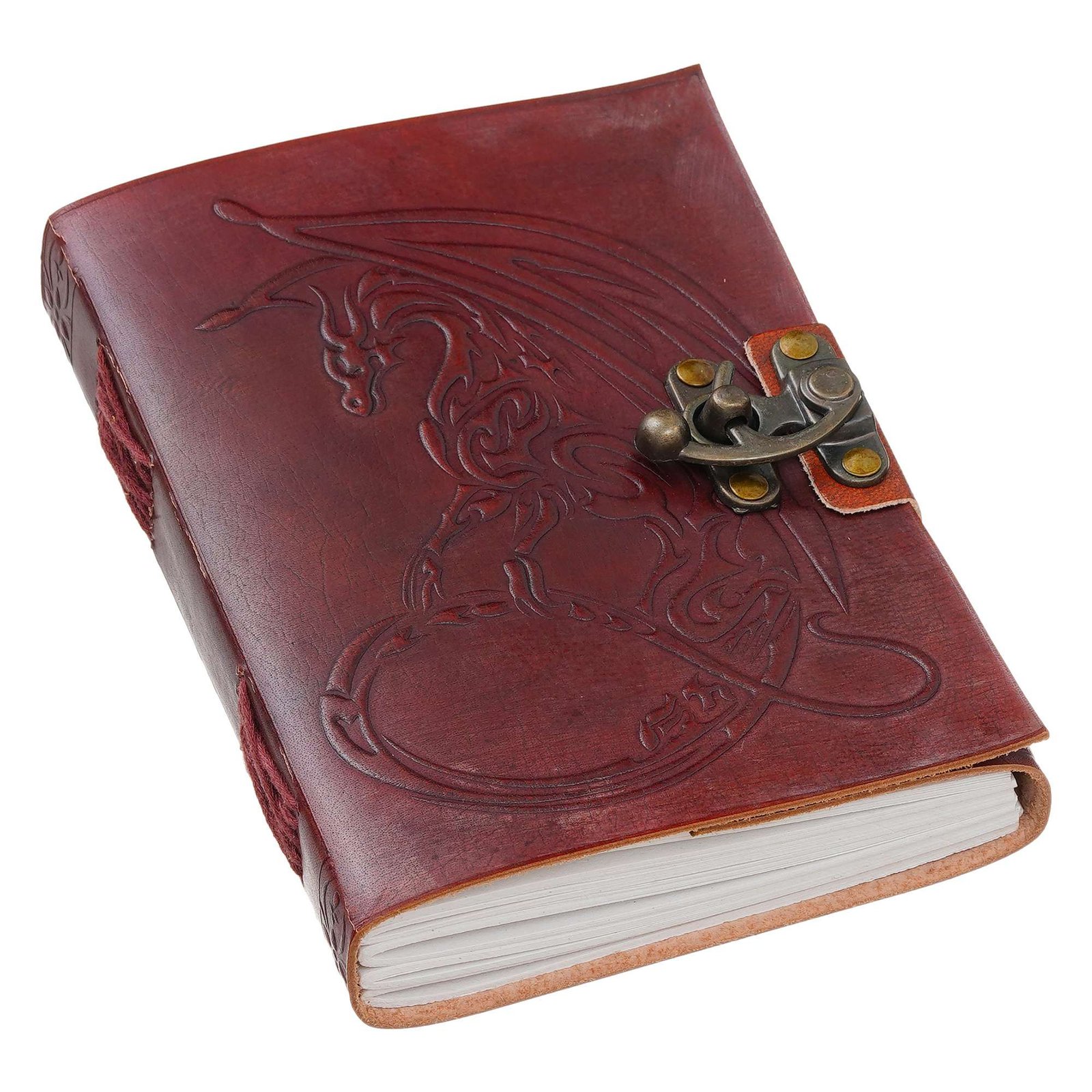 Vintage Handmade Genuine Leather Diary Journal | Premium Antique String Closure | 200 Handmade Unruled Pages DIARY-37 - Image 4